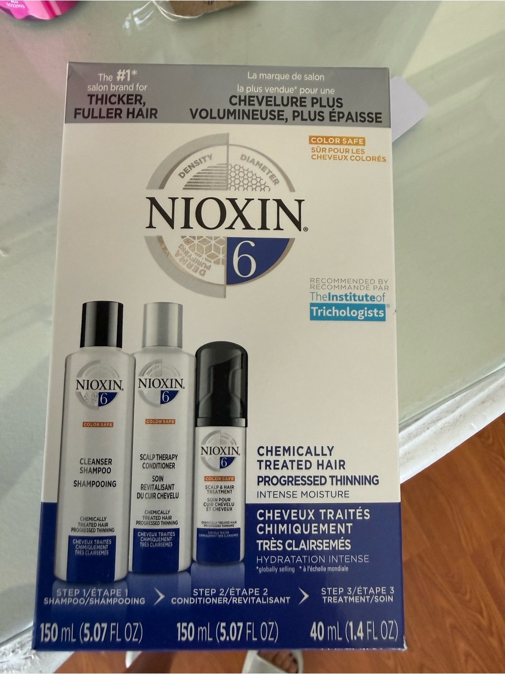 Nioxin 6 System Kit for Chemically Treated Hair - White & Blue Packaging
